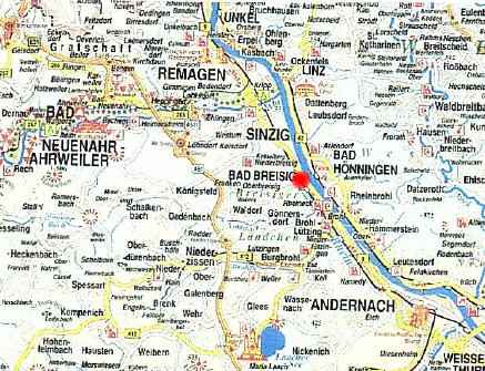 Umgebungskarte von Bad Breisig